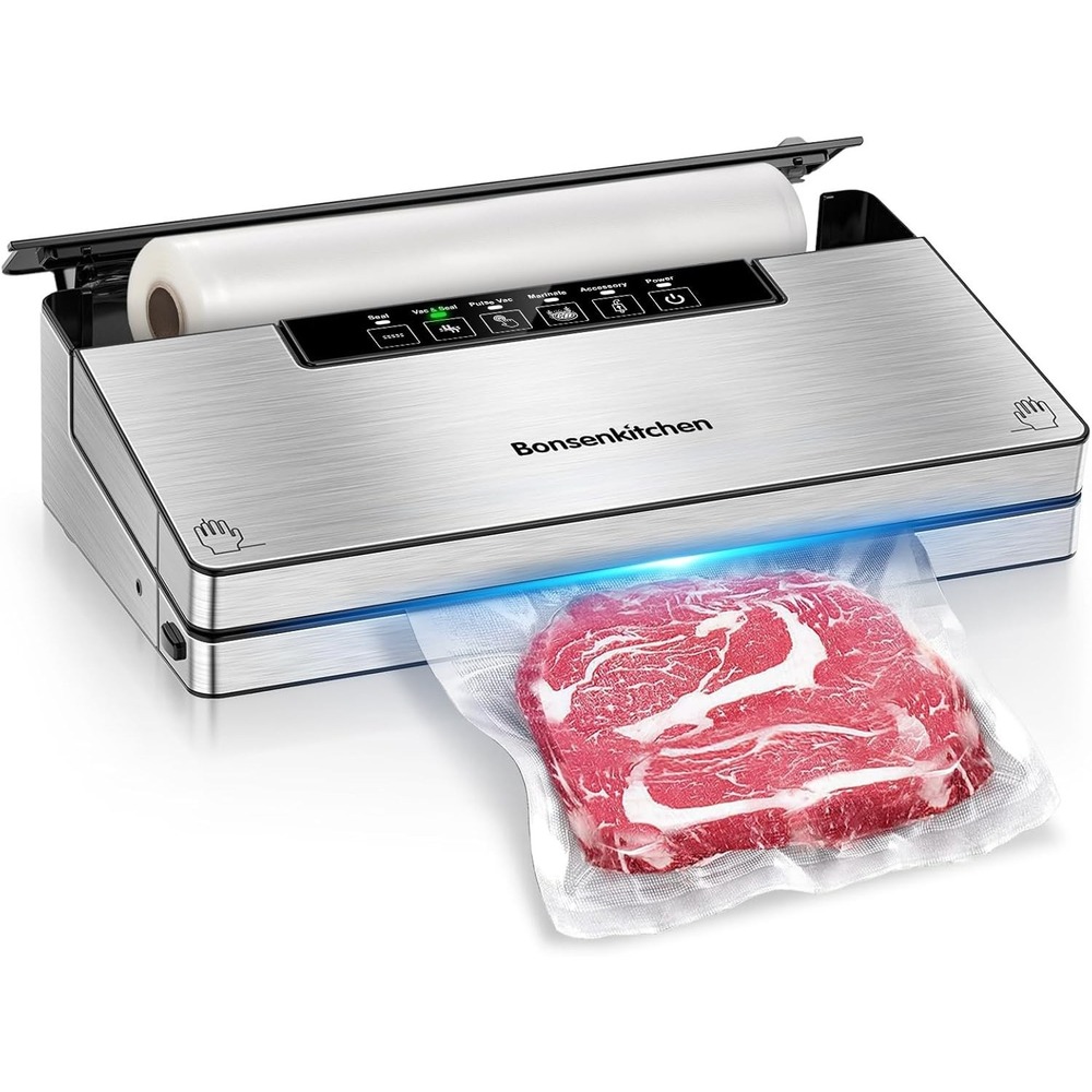 Bonsenkitchen Vacuum Sealer 7-in-1 Food Saver SS w/ Cutter & Bags Open Box - Picture 1 of 8